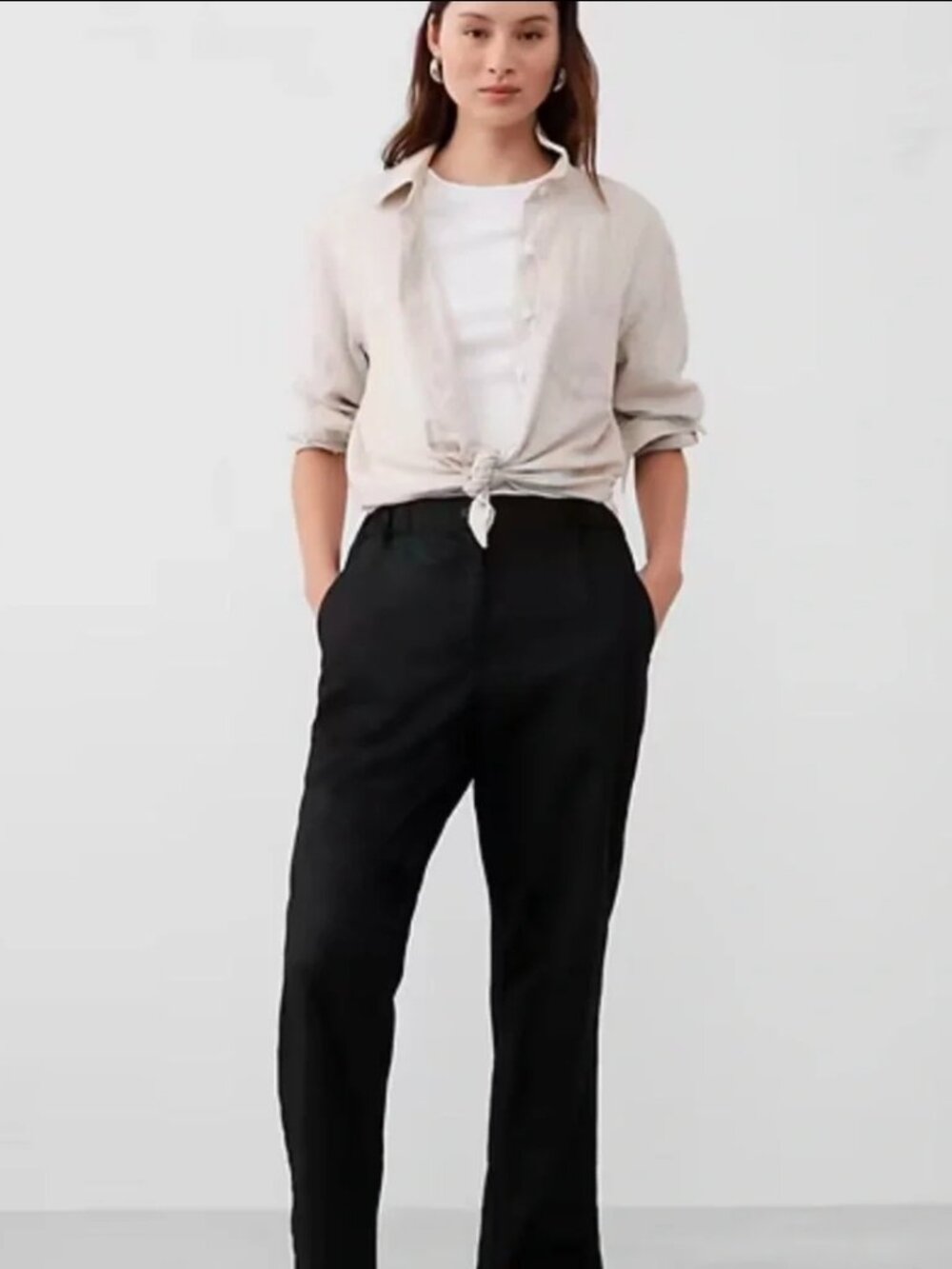 BRF Tapered Linen-Blend Pull-On Pant